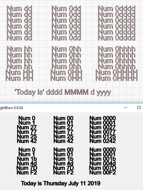 Variable text with serial numbers · LightBurn